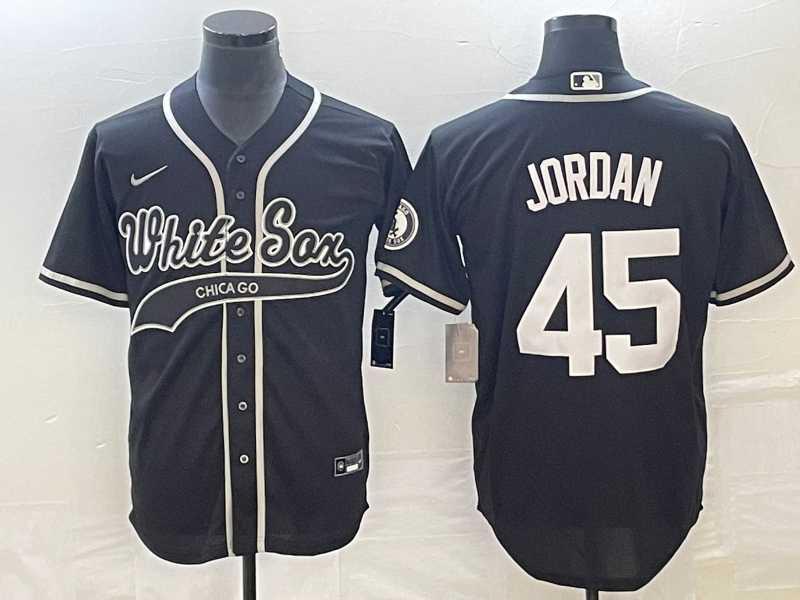 Mens Chicago White Sox #45 Michael Jordan Black Cool Base Stitched Baseball Jersey->chicago white sox->MLB Jersey